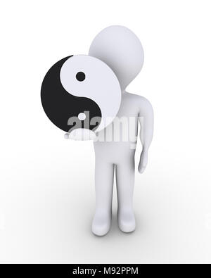 Person ein Yin-yang Symbol in seiner Hand. Stockfoto