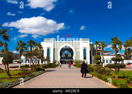 Fez Bahnhof (gare Ferroviaire) in der Ville Nouvelle, Fes, Marokko Stockfoto