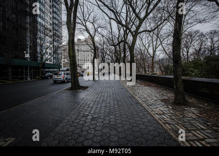 Blick auf den Central Park in ein bewölkter Tag im Februar 2018. Stockfoto