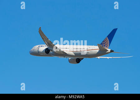 United Airlines Boeing 787-900 Dreamliner Passenger Jet vom Flughafen Los Angeles, LAX. Kalifornien, USA. Stockfoto