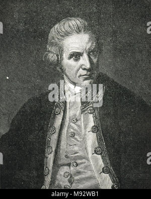 Kapitän James Cook, 1728-1779, British Explorer, Navigator und Kartograph Stockfoto