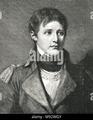 Napoléon Bonaparte als junger Leutnant der Artillerie, ca. 1785 Stockfoto