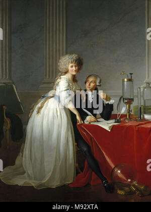 Portrait von Antoine-Laurent Lavoisier und seine Frau von Jacques-Louis David 1788 Antoine-Laurent de Lavoisier, Antoine Lavoisier (1743-1794), französischer Adliger und Chemiker Stockfoto