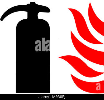 Feuer Extinguiser tube Tool eine illustrierte Symbol auf weißem Hintergrund. Stockfoto