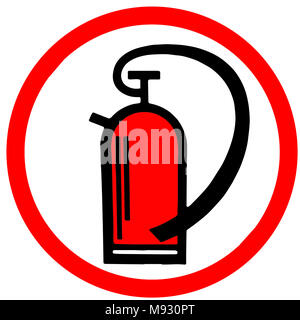 Feuer Extinguiser tube Tool eine illustrierte Symbol auf weißem Hintergrund. Stockfoto