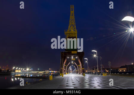 Krane in der Nacht Stockfoto