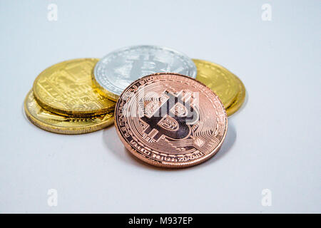 Cryptocurrency Münzen Stockfoto