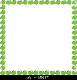 Grüne Äpfel square Foto rahmen oder auf weißem Hintergrund. Vector Template, Poster, Banner, Rahmen mit leeren Kopie Platz für Text. Stock Vektor