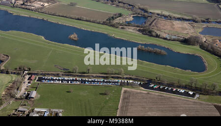 Luftaufnahme von Ripon Pferderennbahn und Marinas, North Yorkshire, Großbritannien Stockfoto