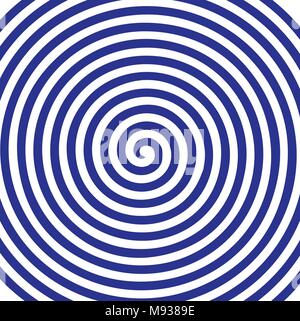 Weiß Blau runde abstrakte Vortex hypnotische Spirale Tapete. Vector Illustration optische Illusion Spirale anaglyph opt Art Illustration. Spiralgehäuse, Spirale, Stock Vektor
