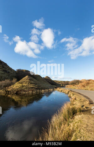 Die Fairy Glen auf der Insel Skye in Schottland. Stockfoto