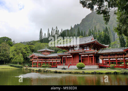 Die byodo im Tempel in der Nähe Kaneohe auf der Insel von Oahu, Hawaii. Stockfoto