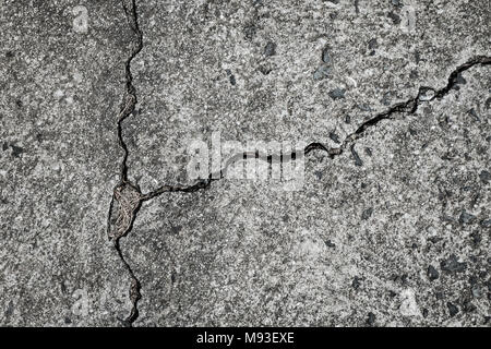 Gebrochene Struktur gerissenen Beton Textur-Crack in Stein Stockfoto