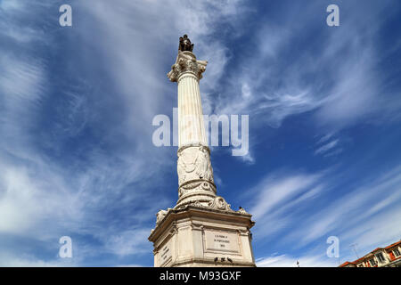 Lissabon, Rossio Platz Brunnen Stockfoto