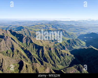 Drakensberge Amphitheater in Südafrika im Jahr 2015 getroffen Stockfoto