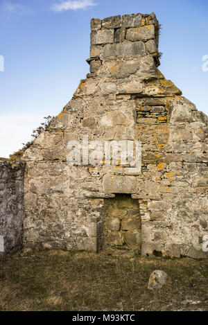 Abgebrochene Croft von Wester Crannich auf Dava Moor in Schottland. Stockfoto