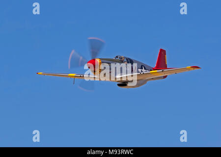 Flugzeug WWII Red Tail P-51 Mustang Stockfoto