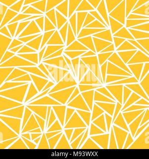 Abstrakte gelber Senf, Weißer geometrische und Dreieck Muster für den Hintergrund Textur. Vector Illustration Stock Vektor