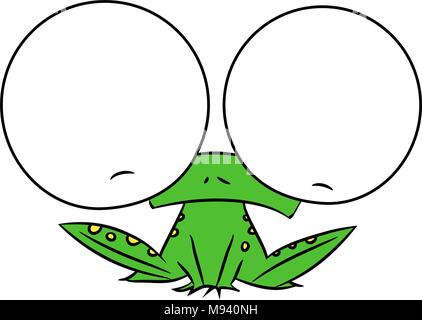 Ein cartoon Frosch mit sehr großen Augen Stock Vektor
