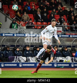 Bronchial-, Nürnberg, Max Morlock Stadion 02.02.2018 - professionelle Fußball, 2.Bundesliga - 1. FC Nürnberg gegen Erzgebirge Aue - Bild: (von L-R) Dominik Stockfoto