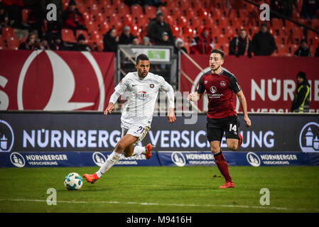 Bronchial-, Nürnberg, Max Morlock Stadion 02.02.2018 - professionelle Fußball, 2.Bundesliga - 1. FC Nürnberg gegen Erzgebirge Aue - Bild: (von L-R) Malcolm Stockfoto