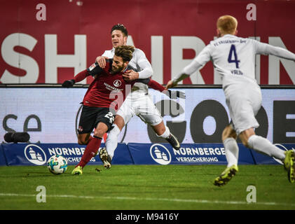 Bronchial-, Nürnberg, Max Morlock Stadion 02.02.2018 - professionelle Fußball, 2.Bundesliga - 1. FC Nürnberg gegen Erzgebirge Aue - Bild: (von L-R) Enrico Stockfoto