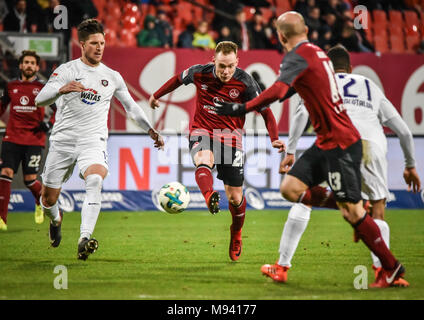 Bronchial-, Nürnberg, Max Morlock Stadion 02.02.2018 - professionelle Fußball, 2.Bundesliga - 1. FC Nürnberg gegen Erzgebirge Aue - Bild: (von L-R) Dennis Stockfoto