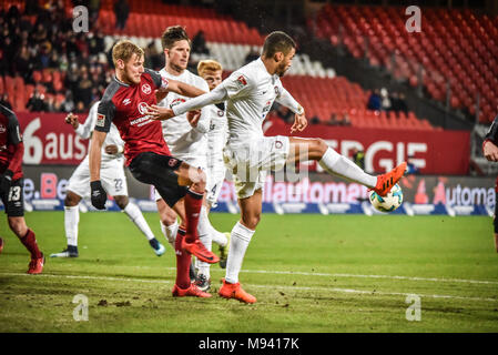 Bronchial-, Nürnberg, Max Morlock Stadion 02.02.2018 - professionelle Fußball, 2.Bundesliga - 1. FC Nürnberg gegen Erzgebirge Aue - Bild: (von L-R) Hanno Stockfoto