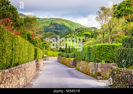 Chiran, Kagoshima, Japan auf den Straßen des Viertels Samurai. Stockfoto