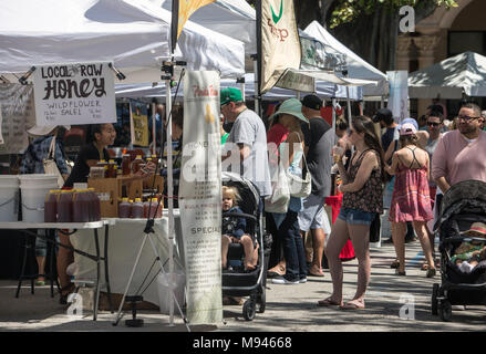 Blick auf das West Palm Beach GreenMarket Stockfoto