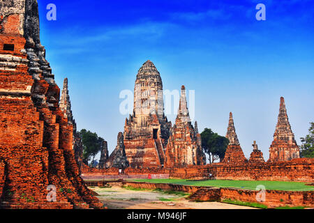 Wat Watthanaram, ein buddhistischer Tempel in der Stadt Ayutthaya Historical Park, Thailand Stockfoto