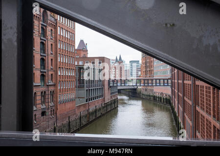 Ehemalige Versand Anlegestellen in der HafenCity, Hamburg, Deutschland Stockfoto