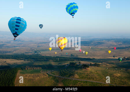 Heißluftballonfahrten über Canberra Stockfoto