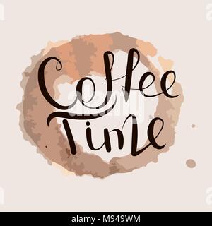 Kalligraphie Kaffee Zeit. Stock Vektor