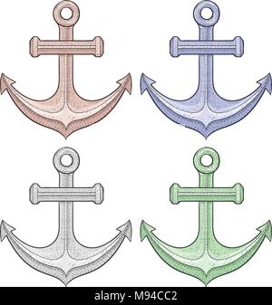 Anker. Hand Skizze gezeichnet Stock Vektor