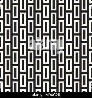 Stilvolle Linien Gitter. Ethnische Schwarzweiß-Textur. Abstrakte geometrische Hintergrund Design. Vektor nahtlose Muster. Stock Vektor
