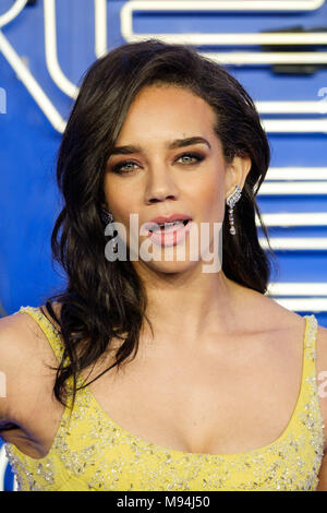 Hannah John-Kamen besucht die Europäische Erstaufführung der "Bereit"-Spieler, der auf der VUE West End, den Leicester Square am Montag, den 19. März 2018 stattfand. . Stockfoto