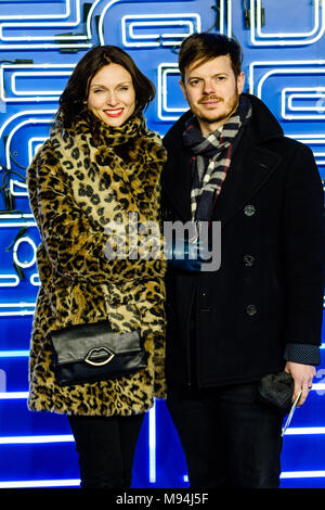 Sophie Ellis-Bextor und Richard Jones besucht die Europäische Erstaufführung der "Bereit"-Spieler, der auf der VUE West End, den Leicester Square am Montag, den 19. März 2018 stattfand. . Stockfoto