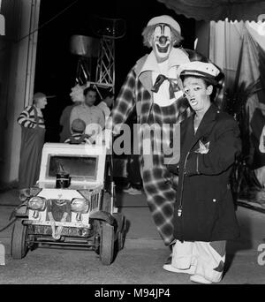 Hinter den Kulissen des Ringling Brothers Barnum und Bailey Zirkus in Georgien, Ca. 1966. Stockfoto