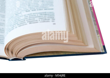 Buchen Sie Seiten, Buch, weißen Laken der Bücher mit schwarzen Buchstaben Stockfoto