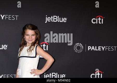 Los Angeles, CA, USA. 21 Mär, 2018. Raegan Revord in der Ankunftshalle für CBS der Big Bang Theorie und Junge Sheldon am 35. Jahrestag PaleyFest LA 2018, die Dolby Theater in Hollywood und Highland Center, Los Angeles, CA 21. März 2018. Credit: Priscilla Grant/Everett Collection/Alamy leben Nachrichten Stockfoto