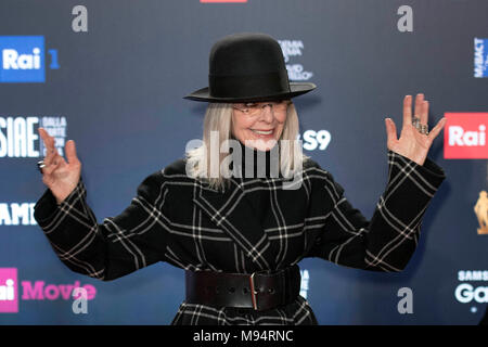 Italien, Rom, 21. März 2018: Promis an den roten Teppich des David di Donatello Movie Awards 2018 abgebildeten Diane Keaton Foto © Fabio Mazzarella/Sintesi/Alamy leben Nachrichten Stockfoto