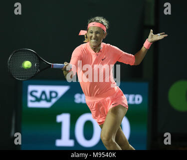 KEY BISCAYNE, FL - MÄRZ 22: Victoria Azarenka bei Tag 4 der Miami geöffnet an der Crandon Park Tennis Center am 22. März 2018 in Key Biscayne, Florida Personen: Victoria Azarenka Credit: Stürme Media Group/Alamy leben Nachrichten Stockfoto