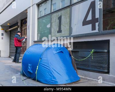 Obdachlosigkeit im Londoner West End Stockfoto