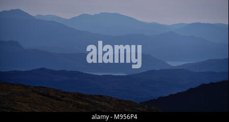 Die Aussicht von Sgurr a Chaorachain, die Bealach Na Ba, Schottland (1) Stockfoto