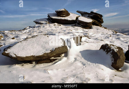 Winter in Fairbrook Naze, Kinder Scout Stockfoto