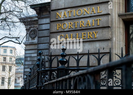 Die National Portrait Gallery (NPG) an der Charing Cross Road in der Nähe des Trafalgar Square, Westminster, London Stockfoto