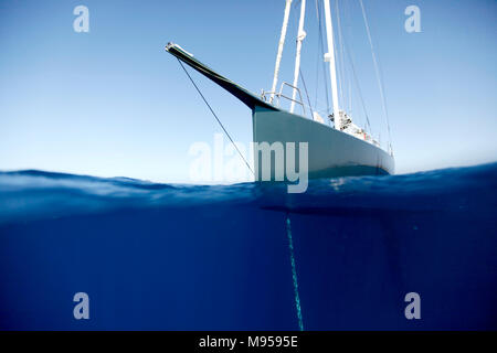 Nacira 67, Yacht, entworfen von Axel de Beaufort. Das Ergebnis ist eine große Planung Rumpfform mit einem Canting keel ausgestattet, twin Ruder Richtung System ein Stockfoto