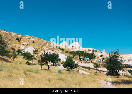 Von Uçhisar, altes Dorf und Landschaft in Kappadokien, Türkei Stockfoto