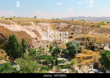 Cavusin altes Dorf, Höhle, Stadt in Kappadokien, Türkei Stockfoto